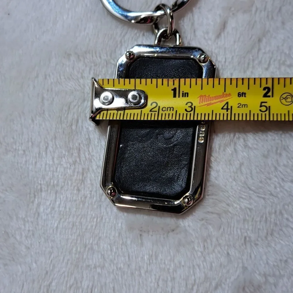 Gucci Leather Embossed Dog Tag KeyChain/Bag Charm GIFTABLE PRISTINE COND…